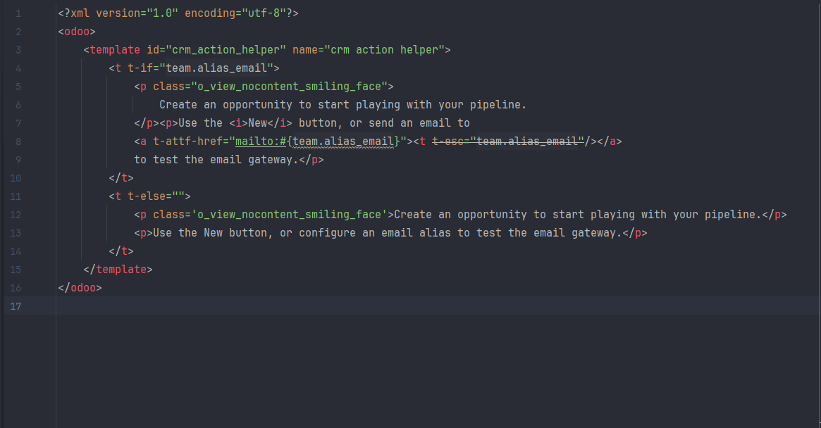 Odoo DevKit completing a QWeb directive and context-variable expression